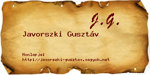 Javorszki Gusztáv névjegykártya
